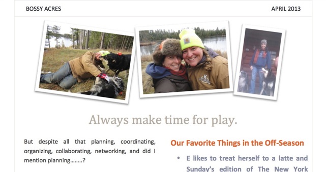  Our April newsletter covered what we do "off-season" so members felt connected